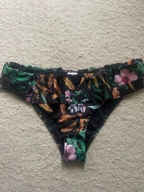 Milly Black jungle Ruffle Bikini Bottoms